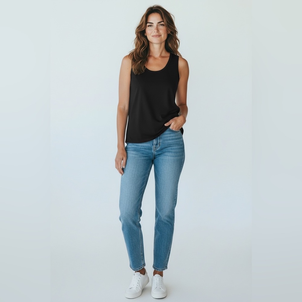 Tahari Jonie Knit Tank Top // Midnight Navy // Small // NEW